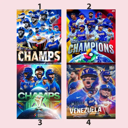 Discover Team Venezuela Baseball 2026 First World Baseball Classic Champions Poster