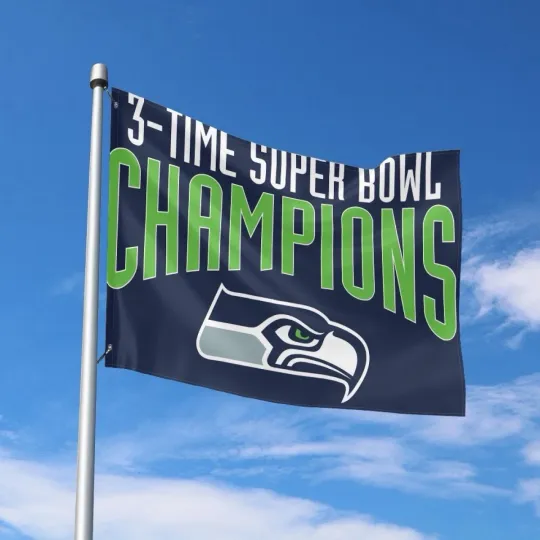 Seattle Fans Football Team  House Flag Banner Super Bowl Champions
