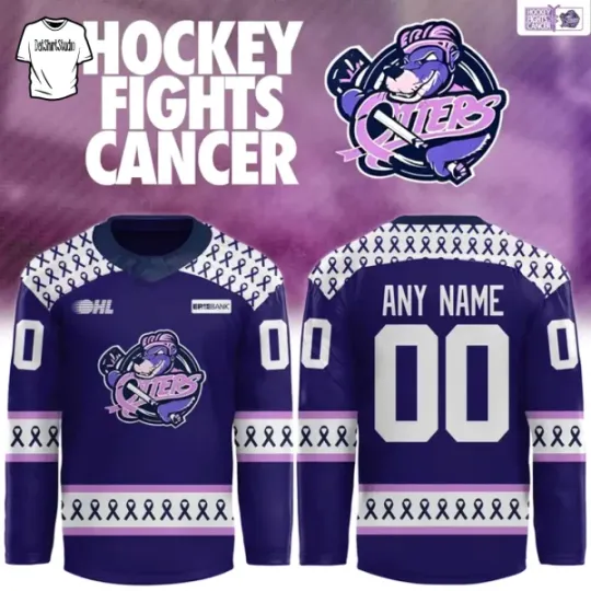 Erie Otters Hockey Fights Cancer 2026 Custom Name Jersey