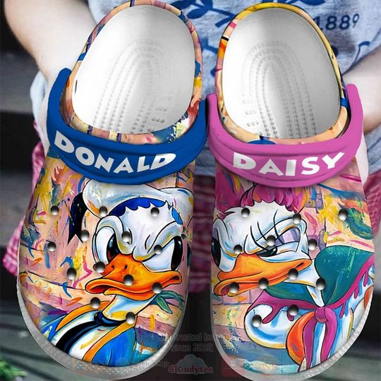 Donald and Daisy Duck Cartoon Clog Shoes, Clogs Shoes For Men Women and Kid