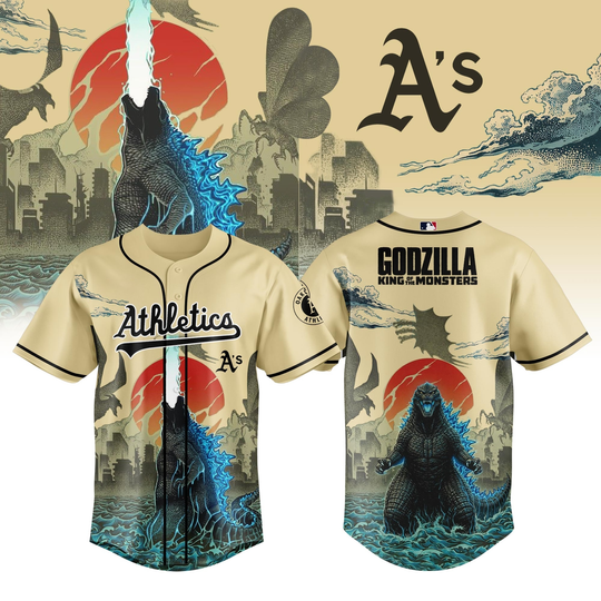 Oakland Athletics god zilla King Of The Monsters Special Edition Baseball Jersey