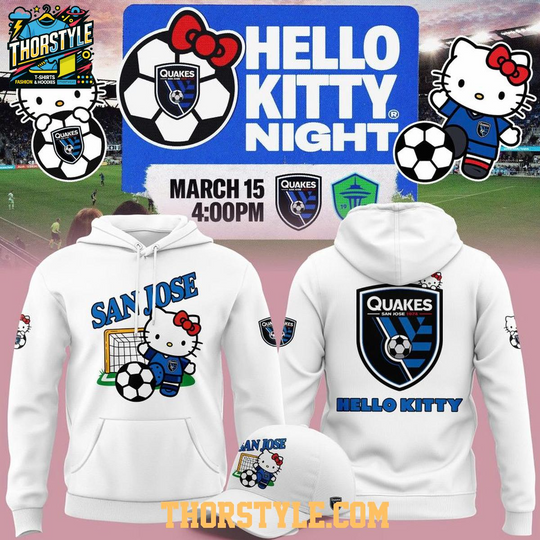Discover San Jose Earthquakes x Hello Kitty Night 2026 Celebration Hoodie