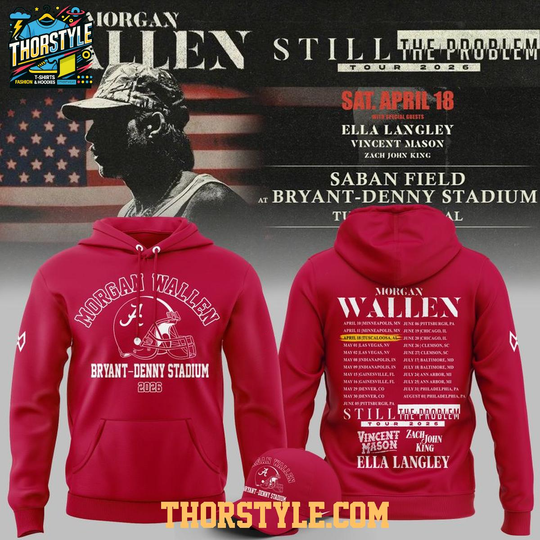 Discover Albm Crimson Tide x Wallen Western 2026 Still The Problem Hoodie