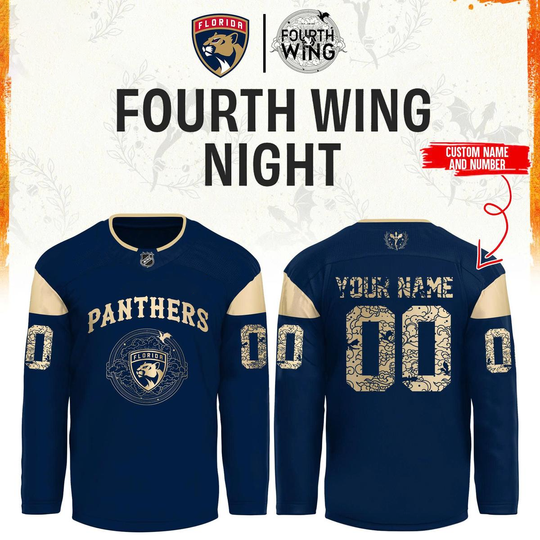 Florida Panthers x Fourth Wing Night 2026 Personalized Hockey Jersey