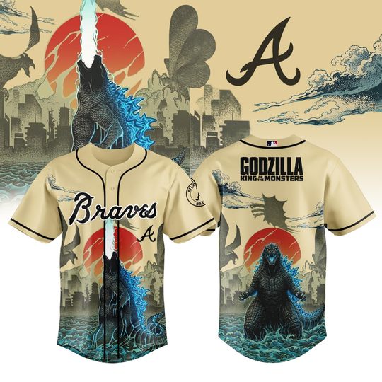 Atlanta Braves god zilla King Of The Monsters Special Edition Baseball Jersey