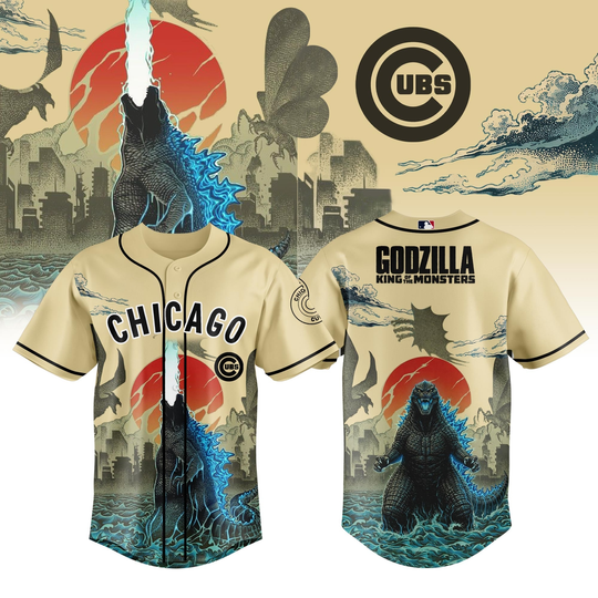 Chicago Cubs god zilla King Of The Monsters Special Edition Baseball Jersey