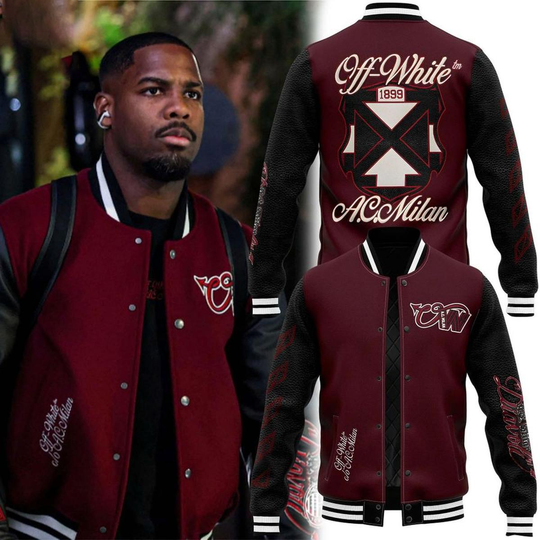 Discover AC Milan Off-White 2026 Baseball Jacket