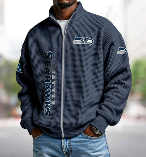 Seahawks Quarter Zip Waffle Sweatshirt