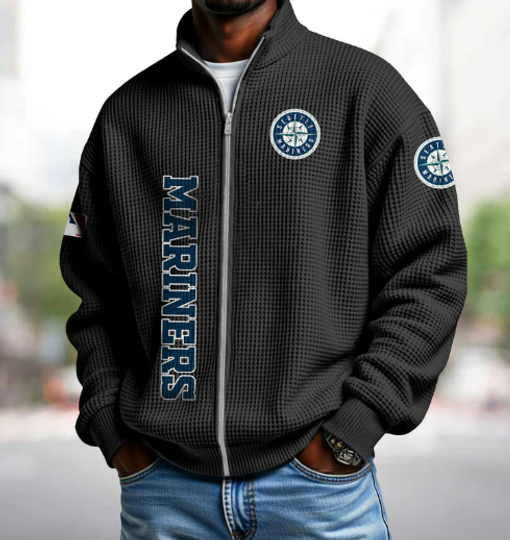 Discover Seattle Mariners Quarter Zip Waffle Sweatshirt