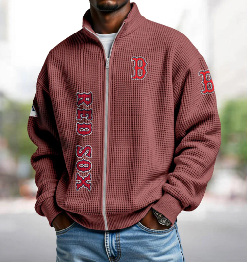 Boston Red Sox Quarter Zip Waffle Sweatshirt