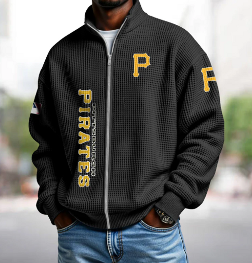 Discover Pittsburgh Pirates Quarter Zip Waffle Sweatshirt