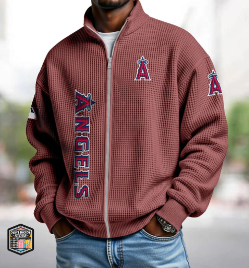 Los Angeles Angels  Quarter Zip Waffle Sweatshirt
