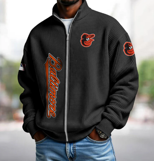 Baltimore Orioles Quarter Zip Waffle Sweatshirt
