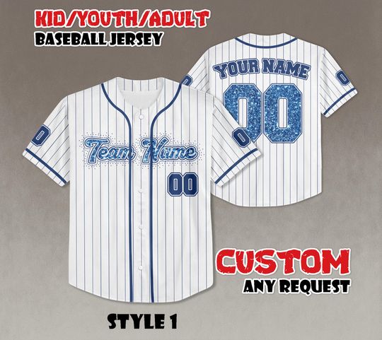 Discover Personalized Baseball Jersey, Custom Team Name & Number, Adult/Kid