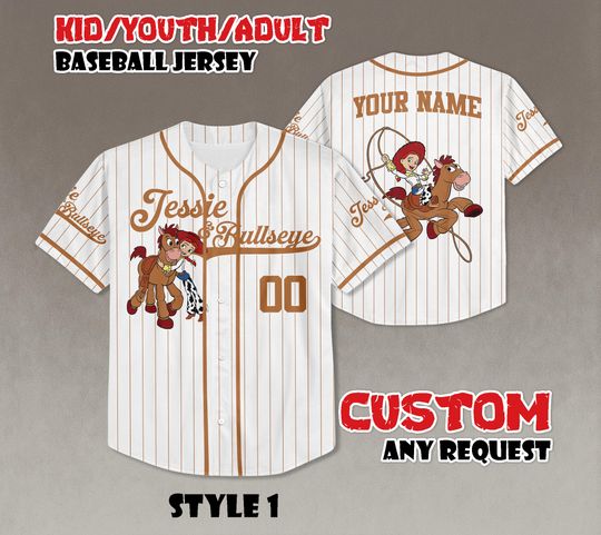 Discover Custom Toy Story Baseball Jersey: Jessie and Bullseye Cowgirl Outfit