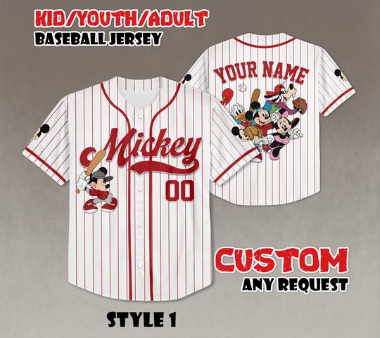 Discover Custom Disney Mickey Mouse Baseball Jersey, Disneyland Outfit
