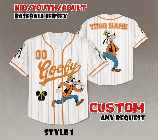 Discover Custom Disney Goofy Baseball Jersey, Disney Mickey and Friends Jersey, Disneyland Baseball Team Matching Outfit, Birthday Gifts