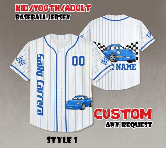 Discover Personalized Sally Carrera Baseball Jersey, Custom Cars Cartoon Outfit