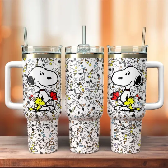 Discover Snoopy Dog Pattern Cartoon Tumbler 20Oz 30Oz 40Oz Coffee Cup