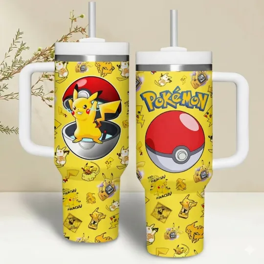 Discover Pokemons Games Stainless Steel Cup 20 oz 30 oz, 40 oz Tumbler With Handle
