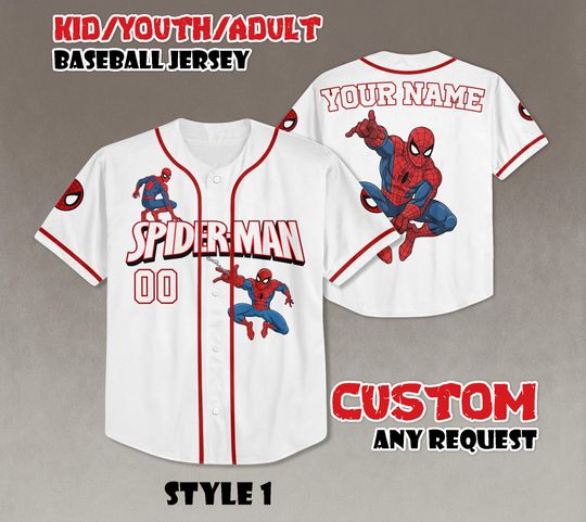 Discover Custom Spider-Man Baseball Jersey, Family Matching Shirt