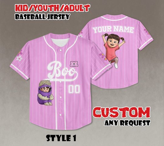 Discover Custom 'Monsters Inc' Boo Baseball Jersey, Personalized Team Jersey
