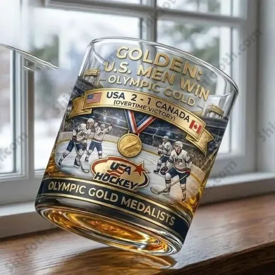 Discover [No box]  USA Hockey 2026 Olympic Gold Champions Commemorative Whiskey Glass