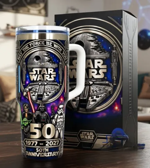 Discover Star Wars 50th Anniversary 1977 – 2027 Personalized Tumbler With Handle