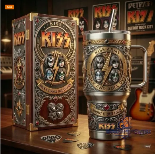 Discover KISS 52nd Anniversary 1974-2026 Rock And Roll Over  BLACK Handle