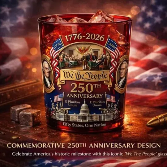 Discover Whiskey Glass America Us 250Th Anniversary We The People 2026 Whiskey Bottle