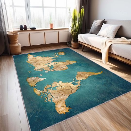 Discover World Map Rug, Maps Rug, Earth World Map Rug, School Education Rug, Earth Map, World Map Carpet, Kids Room Rug