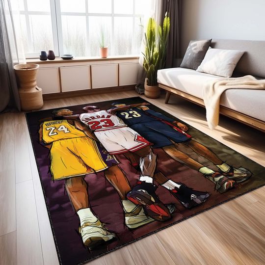 Discover Legend NBA Rug, Amazing Team Rug, Basketball Rug, Famous Basketball Player Rug, NBA Decor Rug, All Star Rug