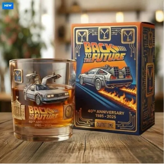 [No box] Back To The Future DeLorean DMC-12 Whiskey Glass