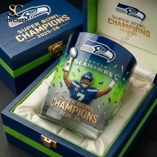 [No box]  Seahawks Super Bowl Champions 2026 Whiskey Glass