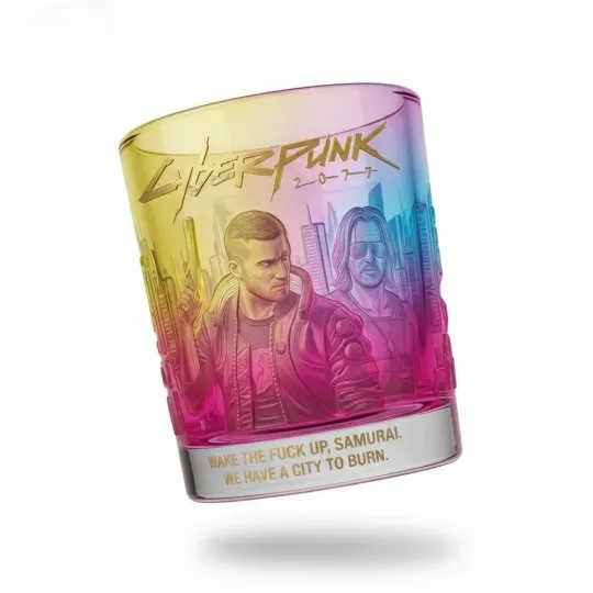 [No box] Cyberpunk 2077 Johnny Silverhand Night City Whiskey Glass
