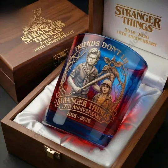Discover [No box]  Stranger Things 10th Anniversary Collectible Whiskey Glass