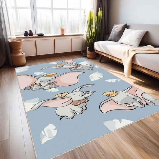 Discover Sweet Elephant Baby Room Rug, Washable kids room Rug, Animal themed baby Rug