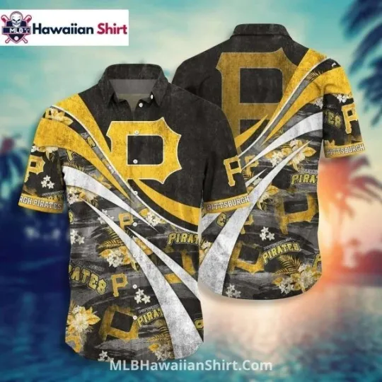 Discover Dynamic Gold Wave Pittsburgh Baseball Team Piratess Aloha Hawaiian Shirt