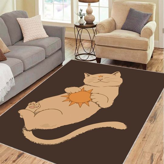 Discover Rug with Cat Print on It, Cute Decoration for Girls-room, Home Decoration Area Rug, Gift for Cat Lovers, Housewarming Rug