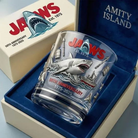 Discover Jaws 50Th Anniversary Limited Edition Whiskey Glass
