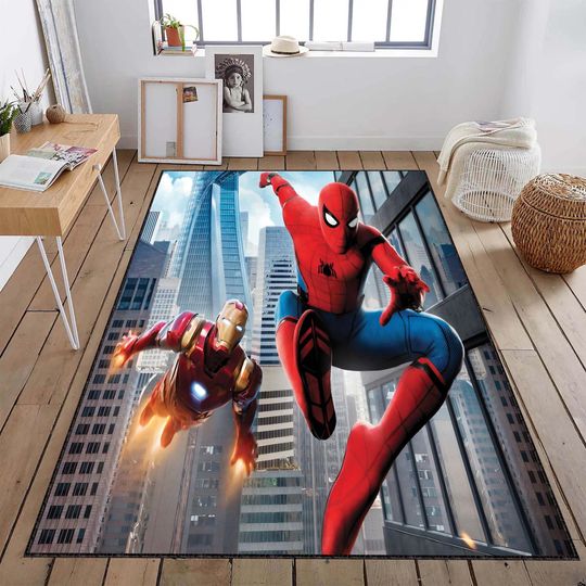 Spiderman Rug, Cartoon Rug, Home decor, Game room rug, Boy room rug, Area rug, Children rugs, Gift for him