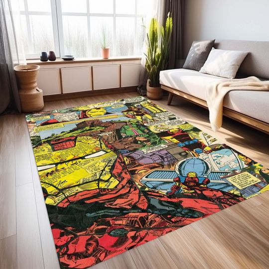 Discover Iron Man Rug, Marvel Rug, Super Hero Rug, Avengers Rug, Comics Book Rug, Kids Room Rug, Area Rug, Nursery Rug, Home Decor Rug