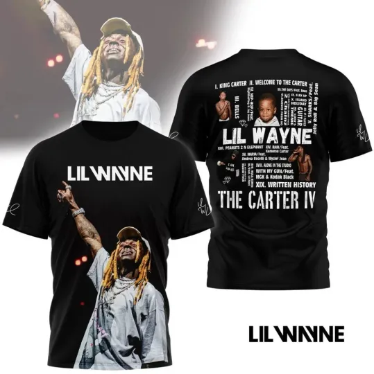 Lil Wayne The Carter VI Signature Black For Fans 3D Shirt