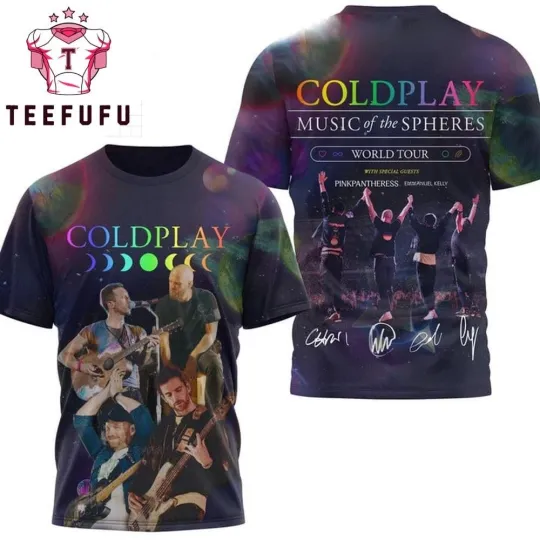 Discover Coldplay Music Of The Sphere World Tour With Pinkpantheress 3D Shirt