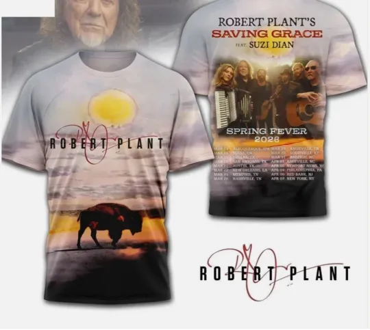 Robert Plant Saving Grace Spring Fever 2026 Tour 3D T-Shirt