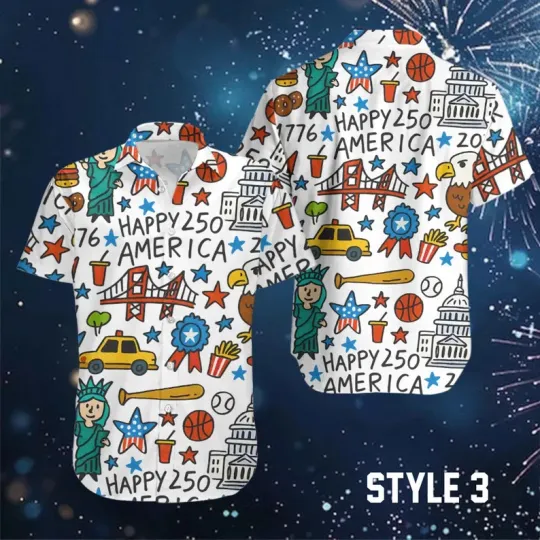 Discover America 250 Hawaiian Shirt USA 250 Anniversary Eagle 1776-2026 V3 Hawaiian Shirt