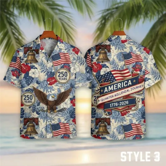 Discover A Quarter Millenial Journey America 250 V3 Hawaiian Shirt