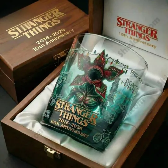 Discover [No box]  Stranger Things 10th Anniversary Collectible Whiskey Glass