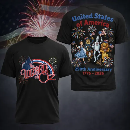 Discover The Wizard Of Oz 250th Anniversary America 1776-2026 AOP 3D T-Shirt