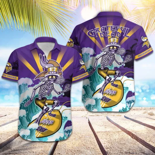 football Minnesota Vikings - Grateful Dead Hawaiian Shirt